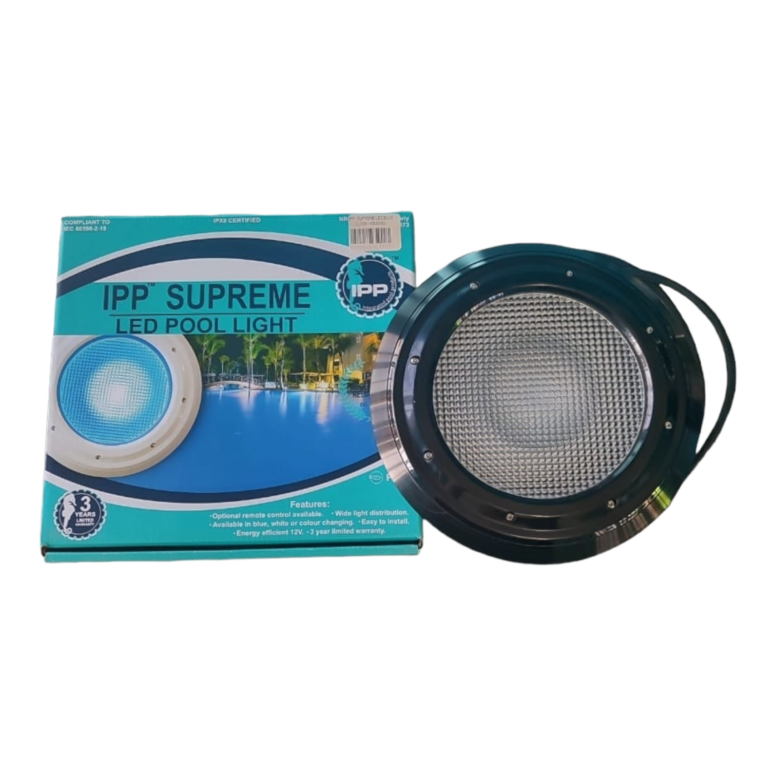 IPP "Supreme" LED Pool Light Retrofit RGBW Colour Changing (Black Face)