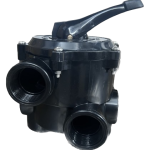 POOL FILTER MULTI PORT VALVE BLACK AQUAMAX COMPLETE (STANDARD GLUED)