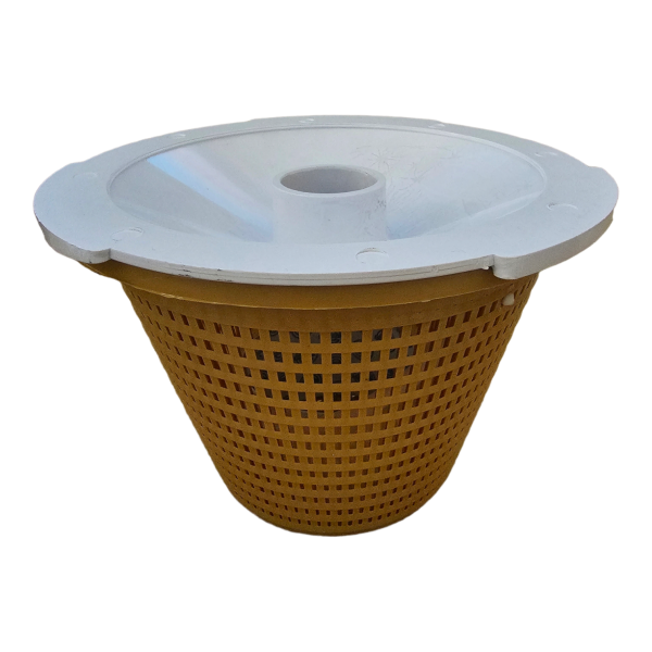 POOL WEIR REPLACEMENT COMBO SWIMQUIP WEIR MUSTARD BASKET AND WHITE VAC LID - Image 2