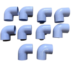 POOL FITTING PVC ELBOW 50X90 DEG WHITE (10 PACK)