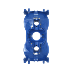 op-down view of blue ZODIAC MX8 Chassis Spare showing brass mounting inserts and internal engine cavity – Genuine body part at Pool Mecca.