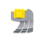 Close-up of single Zodiac Scrubber Brush insert showing triple-blade design and yellow snap-fit tab – Genuine spare part from Pool Mecca.