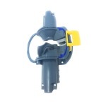 op view of Zodiac MX8 Middle Engine Housing Assembly featuring the grey central chassis and distinct yellow locking latch – Authentic spare part available at Pool Mecca.