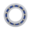 Top view of Zodiac MX8-MX6 Wheel Bearing displaying stainless steel balls and blue cage retainer – Genuine replacement part at Pool Mecca.