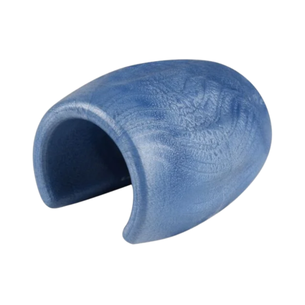Side view of blue ZODIAC MX8-MX6 Clip-On Hose Float showing textured foam material and open C-clip design – Available at Pool Mecca.