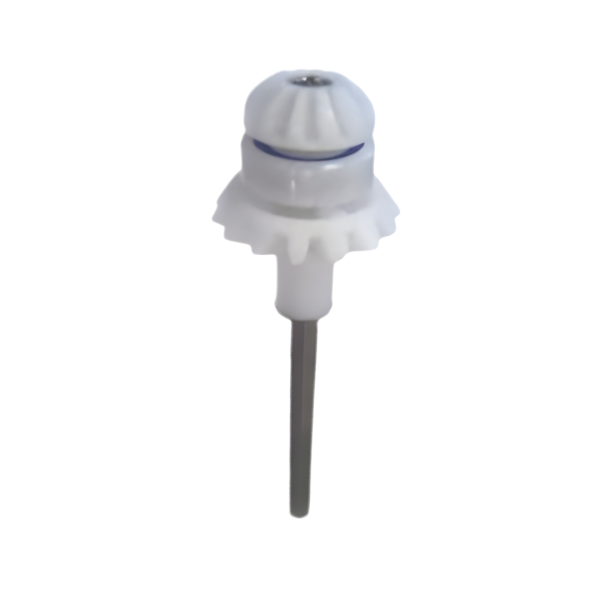 Front view of Zodiac MX8-MX6 Drive Shaft featuring white gear head and metal hex rod – Genuine replacement part at Pool Mecca.