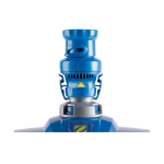 Zodiac Flow Regulator Valve installed on top of an MX8 cleaner swivel head, demonstrating correct fitment – Genuine replacement at Pool Mecca."