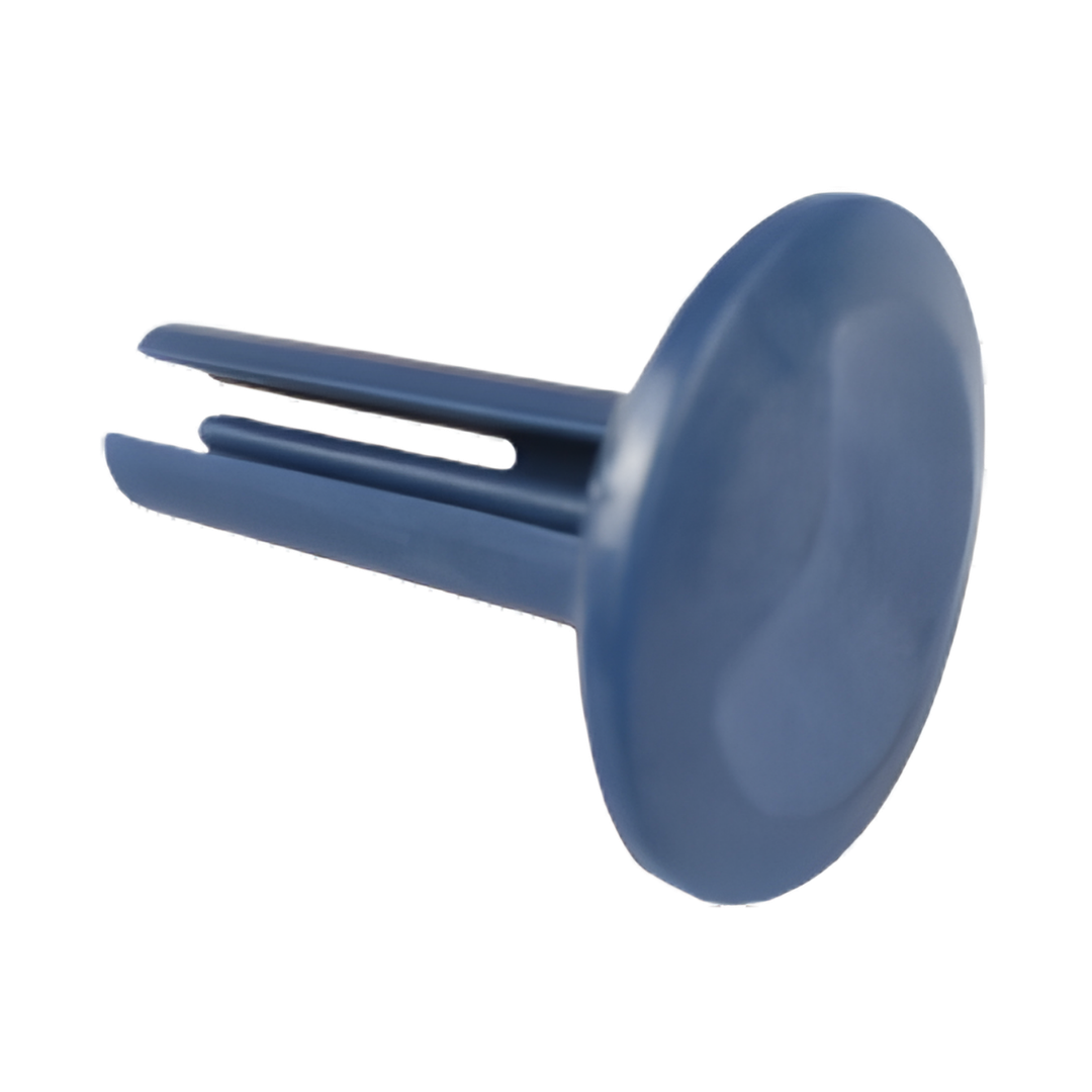 ZODIAC MX8-MX6 WHEEL PIN Blue Zodiac MX8 and MX6 Wheel Pin replacement part showing split-shaft locking mechanism – Available at Pool Mecca.