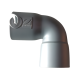 Side view of grey ZODIAC Pool Cleaner Hose Elbow Twist Lock featuring the embossed Zodiac logo and 45-degree angle design – Genuine part at Pool Mecca.