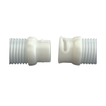 Close-up of Zodiac Twist Lock Hose Pearl White connectors showing male and female ends ready to join – Genuine 1.2m pool hose at Pool Mecca.