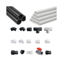 PVC pipes and fittings for pool and pond plumbing including straight pipe, elbows, tees, couplings, unions and a ball valve