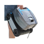 Person holding ZODIAC OT 2190 robotic pool cleaner showing compact size and carry handle